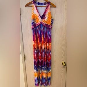 Sandra Darren Size 10 Dress Womens Maxi V-Neck Sleeveless
